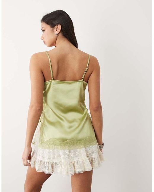 Gina Tricot Natural Satin Lace Singlet