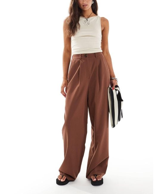 Pantalon ample habillé - marron Miss Selfridge en coloris Brown