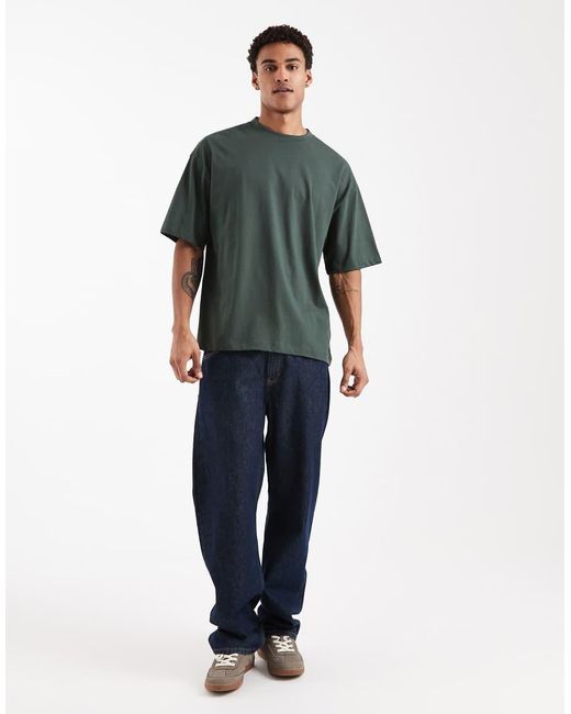 ASOS Basic Oversized T-Shirt in het Green voor heren