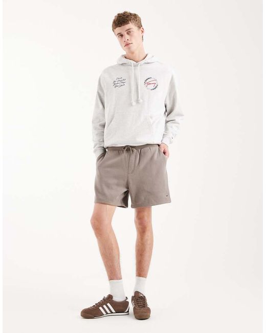 Tommy Hilfiger Gray Flag Jersey Shorts for men