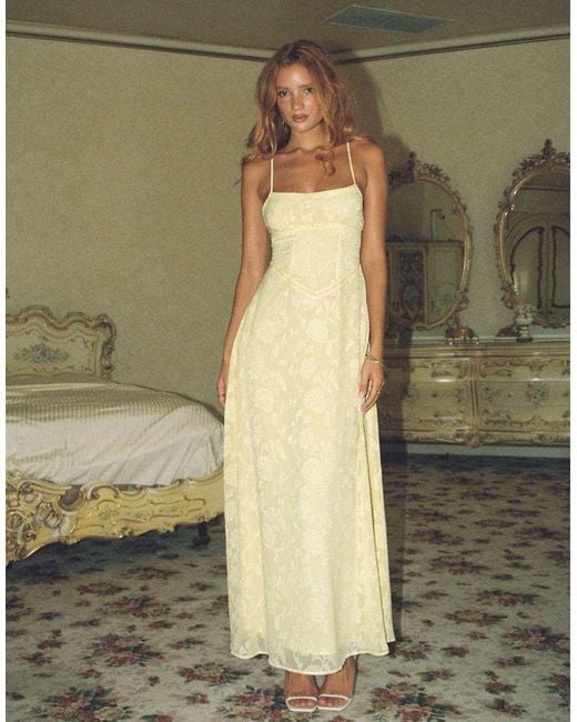 Princess Polly Green South Of France Floral Devore Square Neck Corset Lace Up Back Detail Maxi Dress