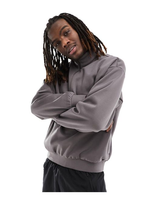 Camiseta oscuro con cremallera corta one Adidas Originals de hombre de color Gray