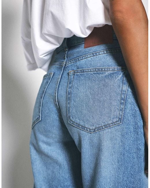 Jean droit ample - indigo Pull&Bear en coloris Blue