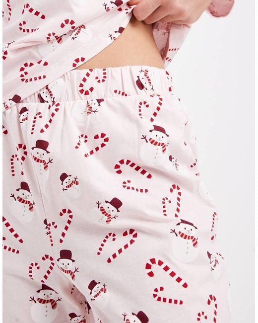 Pieces Pink Christmas Long Sleeve Pyjama Set