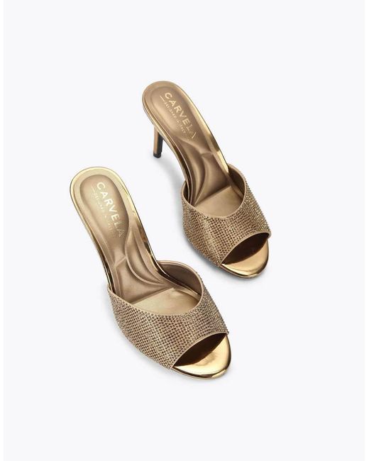 Carvela Kurt Geiger Natural Silvia Mule Heeled Sandals