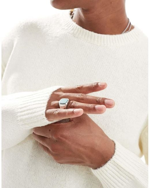 Only & Sons Trui Met Ronde Hals, Verlaagde Schouders En Textuur in het White voor heren
