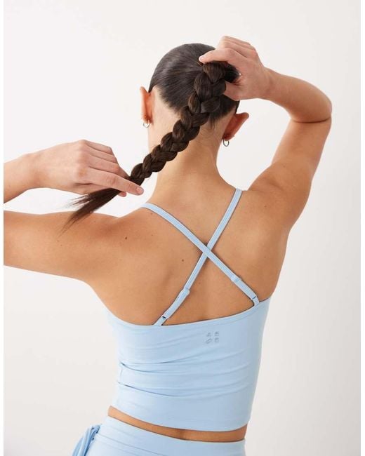 4505 Blue Scoop Neck Vest With Inner Bra And Adjustable Straps