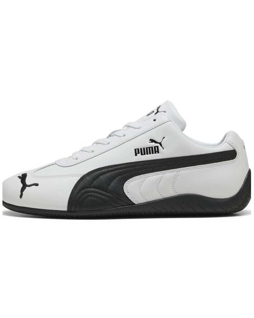 PUMA White Speedcat Leather Sneakers