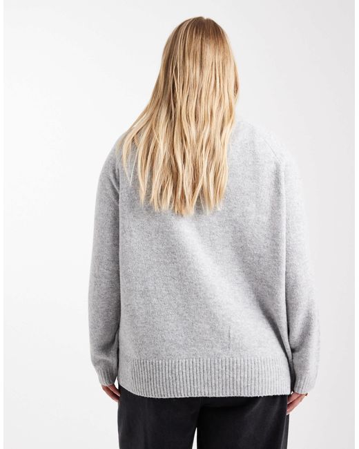 Vero Moda Gray Boxy Knitted Cardigan With Pockets