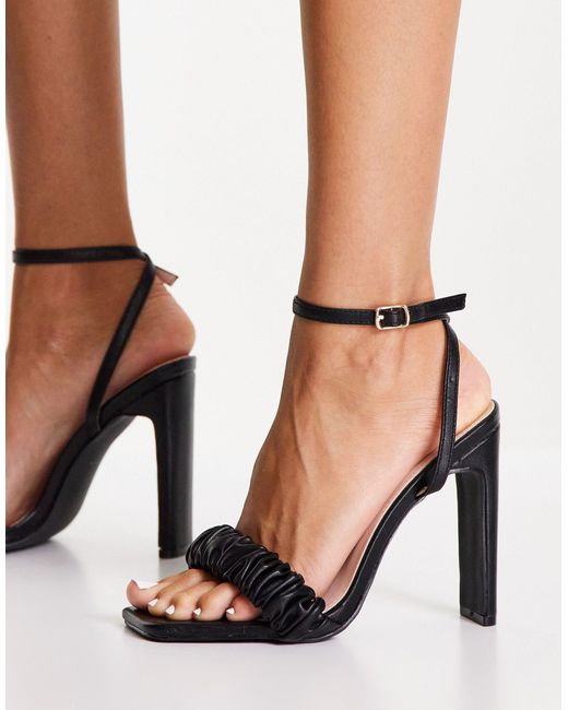 black sandals heels wide fit