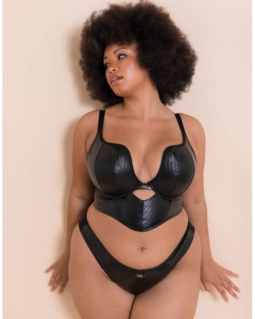 Curvy Kate Black Scantilly Hell For Pleather Brazilian Fuller Bust