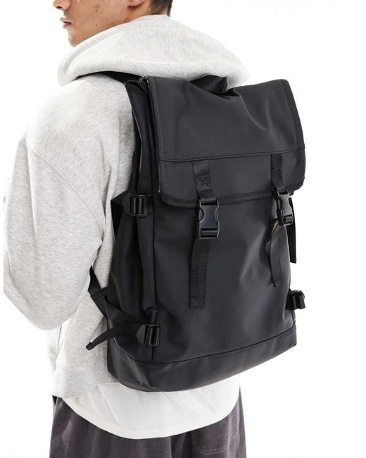 Zaino Gommato Con Spallacci Doppi di ASOS in Black da Uomo