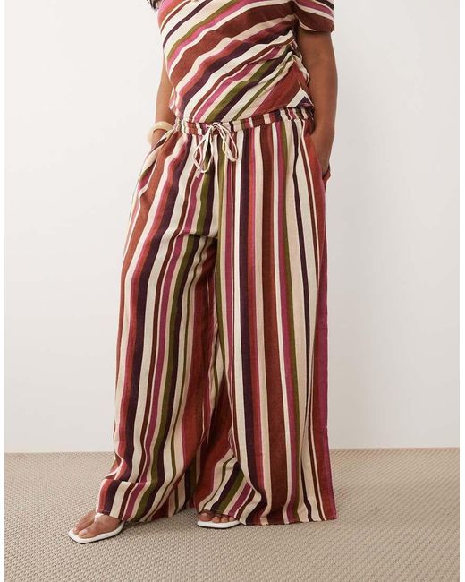 Nobody's Child Multicolor Elstow Drawstring Waist Mid Rise Split Hem Pants