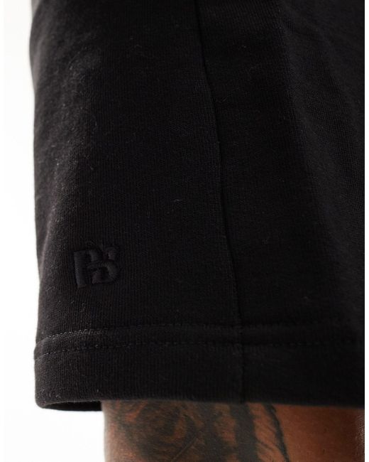 Pull&Bear Black Basic Jersey Short for men