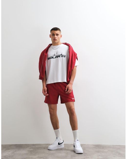 ASOS Red Oversized T-Shirt With Front Text Graphic for men