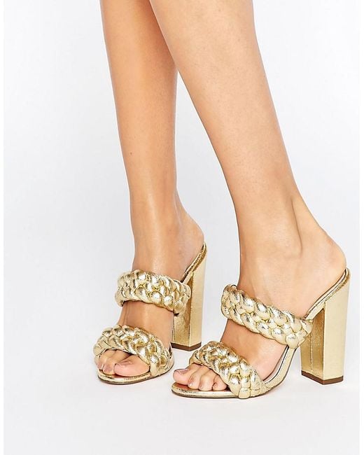 ASOS Metallic Highgate Plaited Mules