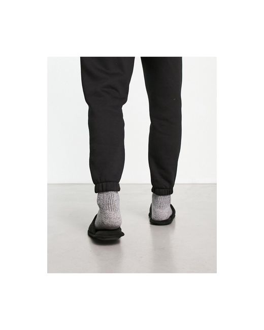 Ed Hardy Black Logo Mule Slippers for men