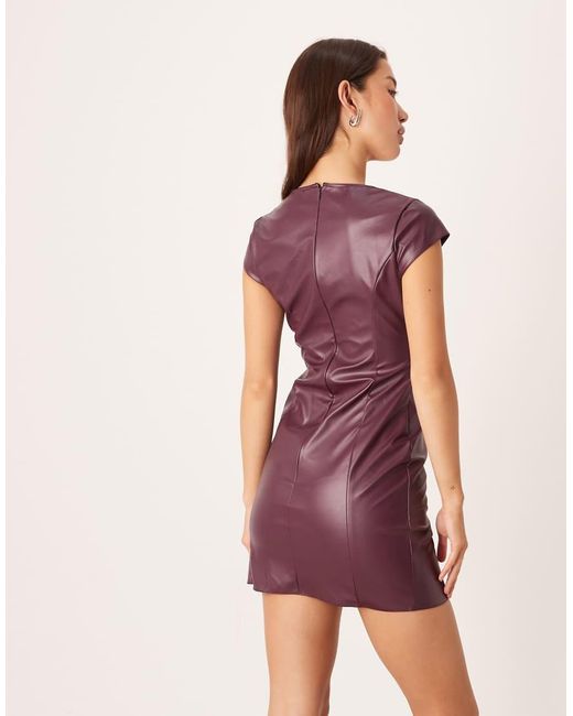 ASOS Pink Pu Scoop Neck Mini Dress