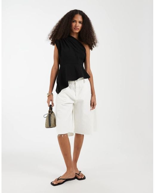 Vero Moda Black Vera Moda Asymmetric One Shoulder Top