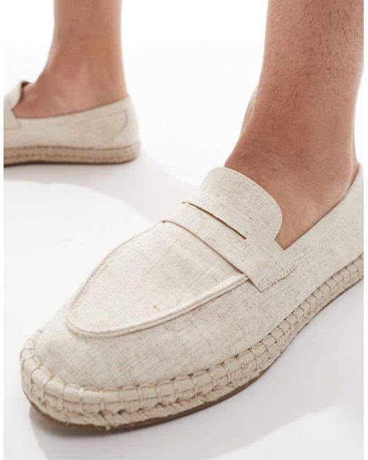 Mocasines Clásicos Beis Estilo Alpargatas De -Neutro ASOS de hombre de color White