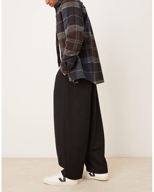 Pantalon ample et élégant à pinces ASOS pour homme en coloris Black