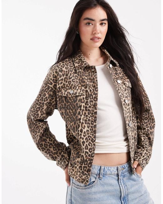 Vero Moda Brown Oversized Denim Jacket
