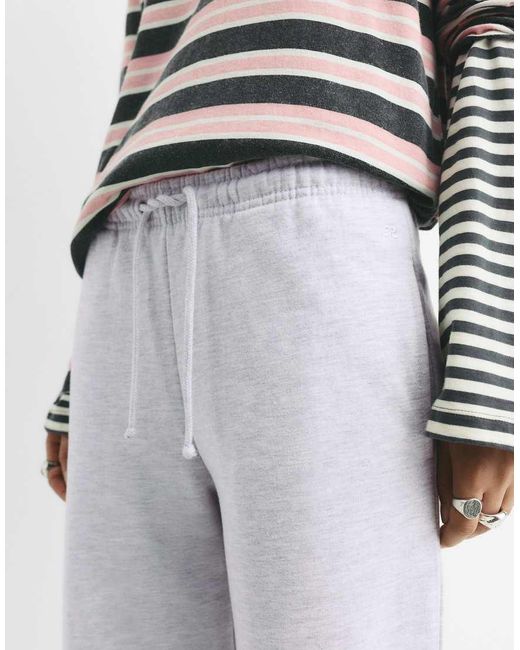 Pull&Bear White Flowy Tracksuit Bottoms