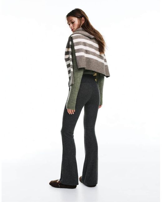 Pull&Bear Black Soft Touch Flared Trousers