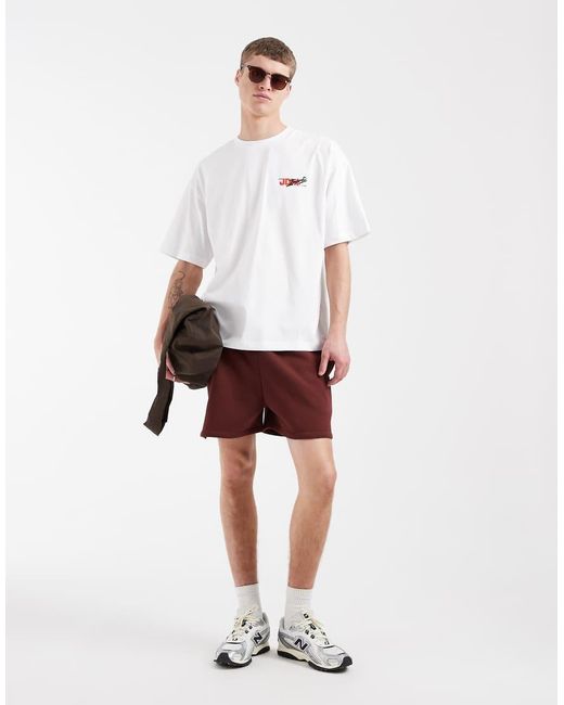 ASOS White Oversized Jersey Short for men