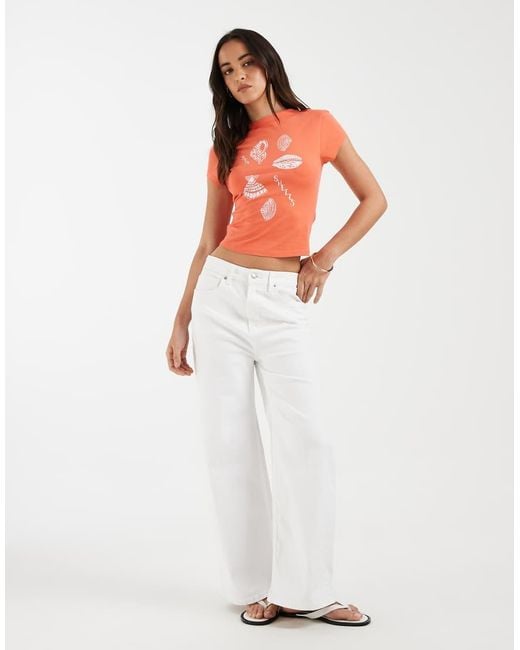 ASOS Orange Baby Tee With Seashell Graphics