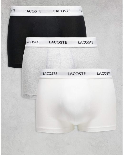 Lacoste Black 3 Pack Trunks for men