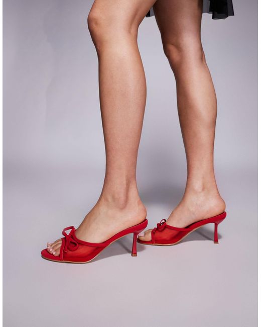 SIMMI White Simmi london – alicent – absatz-mules aus em netzstoff