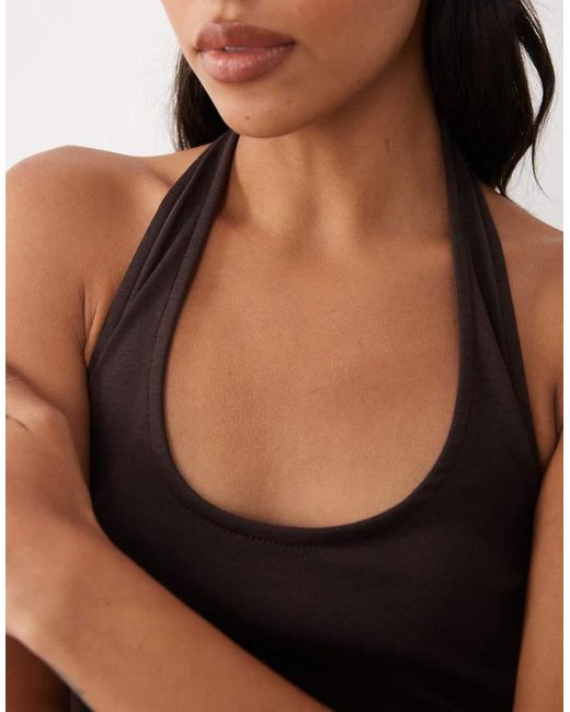 New Look Brown Halter Neck Singlet