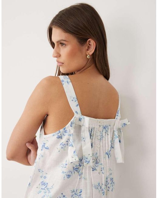 Wednesday's Girl White Lace Tiered Ditsy Floral Mini Dress