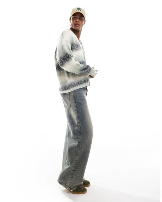 Cotton On Cotton on – strickjacke mit kastiger passform und farbverlauf in Gray für Herren