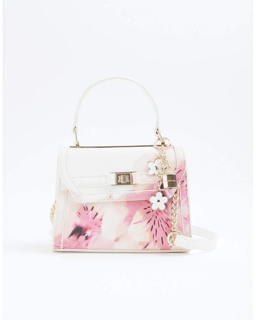 River Island Pink Floral Mini Tote Cross Body Bag