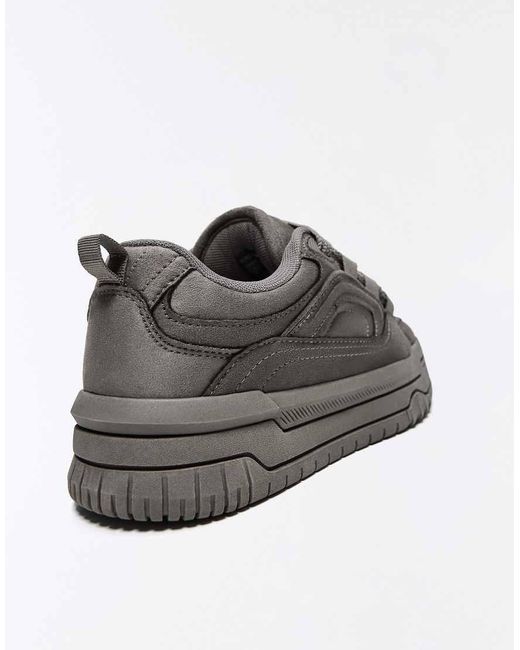 Bershka Gray Chunky Skate Trainers