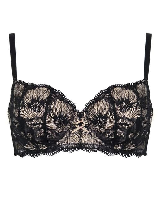 Pour Moi Black Atelier Lace Non Pad Underwired Balcony Bra