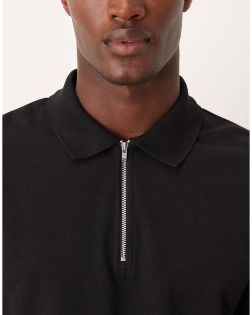 ASOS Black Breathemaxtm Heavyweight Zip Polo for men