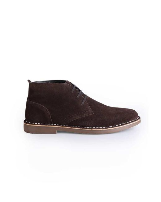 OFF THE HOOK Brown 'Sahara' Suede Leather Casual Lace-Up Chukka Boots for men