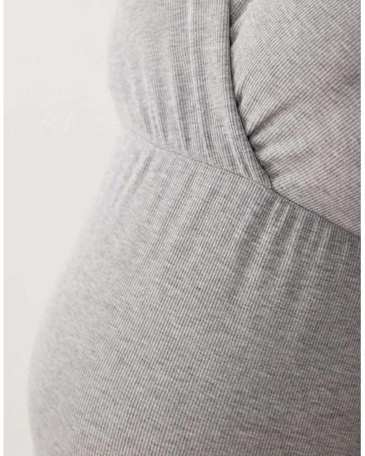Mama.licious Gray Mamalicious Maternity Wrap Front Nightdress
