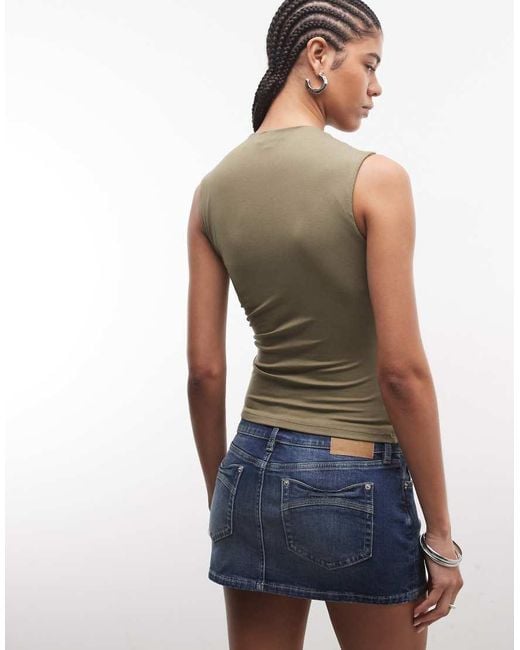 Motel Natural Otso Twist Wrap Short Sleeve Top