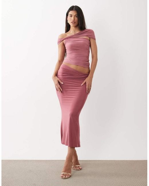 ASOS Red Co-ord One Shoulder Twist Top