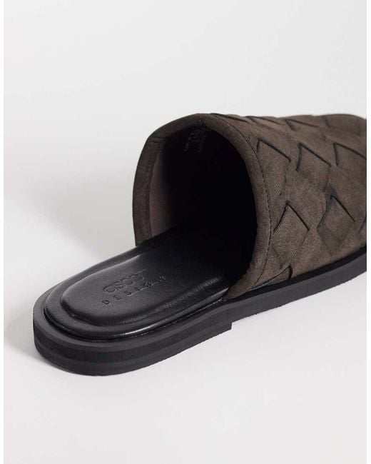 ASOS Brown Woven Mule Sandals for men