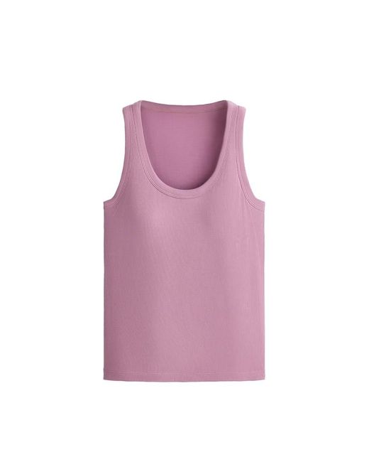 Oysho Pink Rib Modal Blend Tank Top