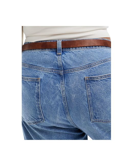 ASOS Blue Asos Design Curve Waist And Hip Jeans Western Belt