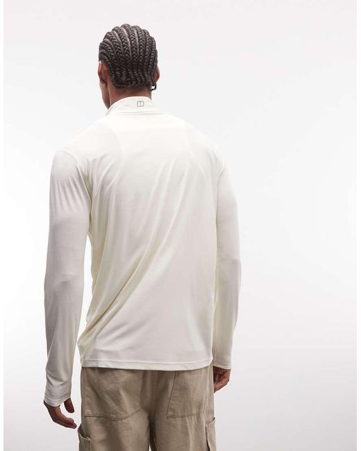 Berghaus White 24/7 Half Zip Long Sleeve Tech Tee for men