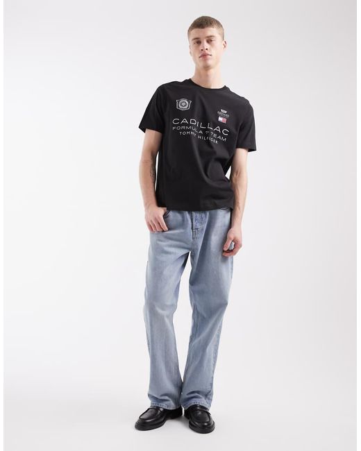 Tommy Hilfiger Black X Cadillac F1 Car Graphic T-shirt for men
