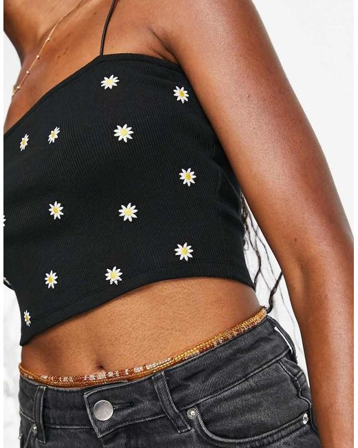 New Look White Cropped Cami Top