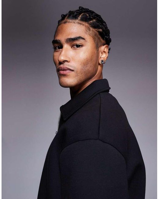ASOS Gray Oversized Quarter Zip Sweatshirt for men
